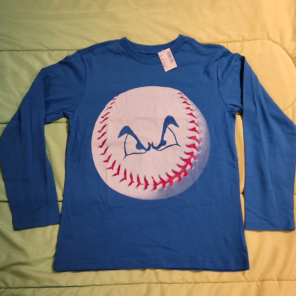 Children's Place Blue Long Sleeve Baseball Tee. Large 10/12